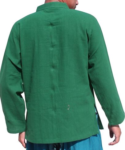 RaanPahMuang Thick Muang Cotton Chinese Jacket Shirt Mandarin Frog Button Front in Kuwait