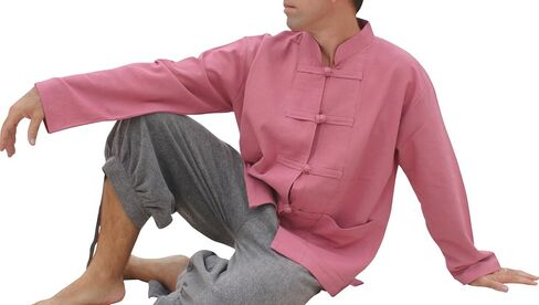 RaanPahMuang Thick Muang Cotton Chinese Jacket Shirt Mandarin Frog Button Front in Kuwait