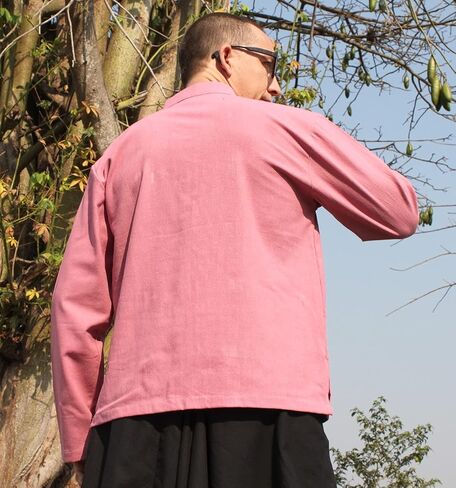 RaanPahMuang Thick Muang Cotton Chinese Jacket Shirt Mandarin Frog Button Front in Kuwait