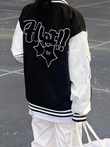 DoYBSelf Men's Baseball Uniform Loose Hip Hop Street Casual Couples Jacket in Kuwait
