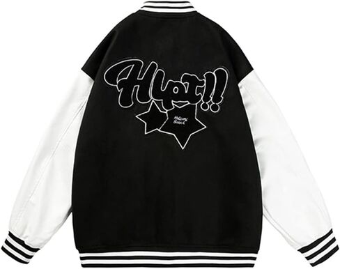 DoYBSelf Men's Baseball Uniform Loose Hip Hop Street Casual Couples Jacket in Kuwait