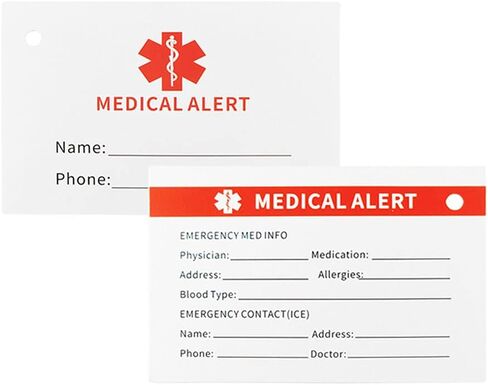 Medical Alert ID Bracelets for Men Women Multi-layer Handmade Braided Leather Bracelets Emergency Identification Bracelet Medical Alert Wristband Allergy Awareness Jewelry With Card, Customizable in Saudi Arabia