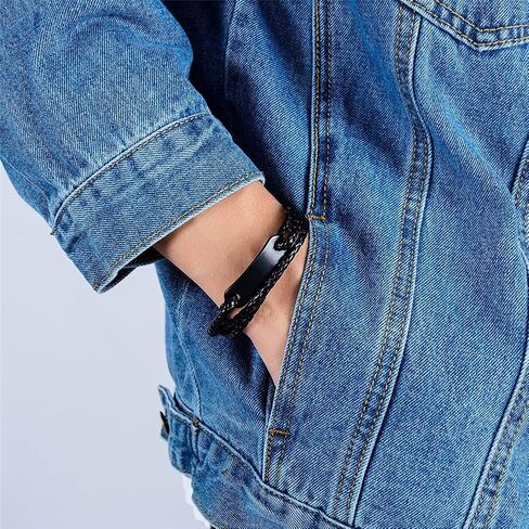 Medical Alert ID Bracelets for Men Women Multi-layer Handmade Braided Leather Bracelets Emergency Identification Bracelet Medical Alert Wristband Allergy Awareness Jewelry With Card, Customizable in Saudi Arabia