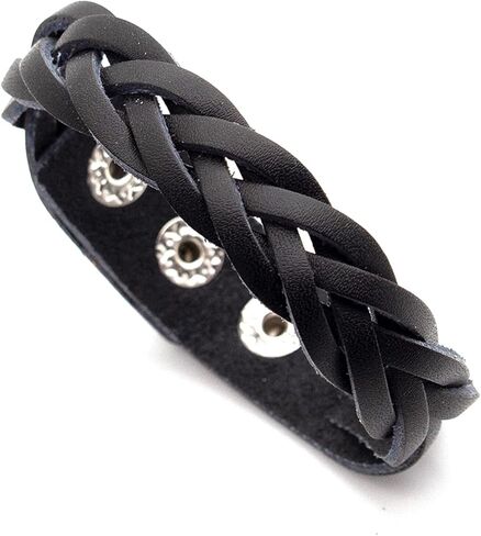 سوار معصم من الجلد المضفر متعدد الطبقات من Heavstjer Punk in Kuwait