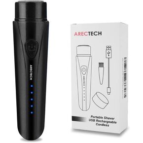 ARECTECH Mini Portable Shaver Pocket Razors Electric Razor for Men USB Rechargeable LED Battery Display Best for Travel Shaves Touch Up Shaves Cordless Black in Kuwait