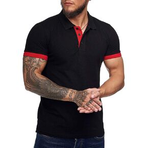 Zuoyouzi Men's Short Sleeve Casual Slim Fit Polo Shirts Basic Designed Classic Cut Cotton Shirts in Kuwait