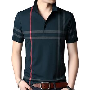 Womleys Mens Casual Striped Short Sleeve Collared T Shirt Polo Shirts