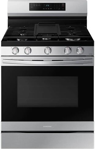 Samsung 6 Cu. Ft. Fingerprint Resistant Stainless Steel Smart Freestanding Gas Range With No-Preheat Air Fry & Convection - NX60A6511SS/AA in Saudi Arabia