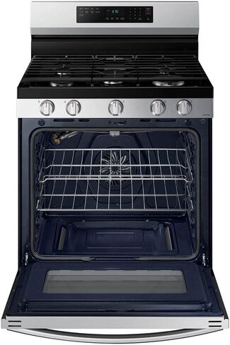 Samsung 6 Cu. Ft. Fingerprint Resistant Stainless Steel Smart Freestanding Gas Range With No-Preheat Air Fry & Convection - NX60A6511SS/AA in Saudi Arabia