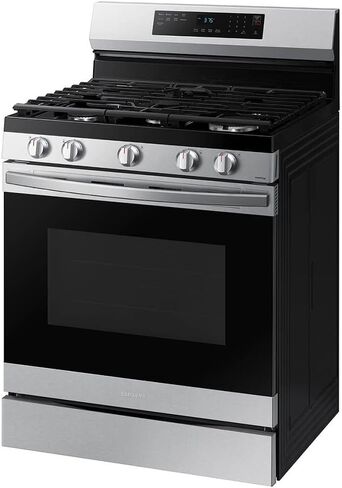 Samsung 6 Cu. Ft. Fingerprint Resistant Stainless Steel Smart Freestanding Gas Range With No-Preheat Air Fry & Convection - NX60A6511SS/AA in Saudi Arabia