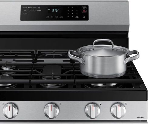 Samsung 6 Cu. Ft. Fingerprint Resistant Stainless Steel Smart Freestanding Gas Range With No-Preheat Air Fry & Convection - NX60A6511SS/AA in Saudi Arabia
