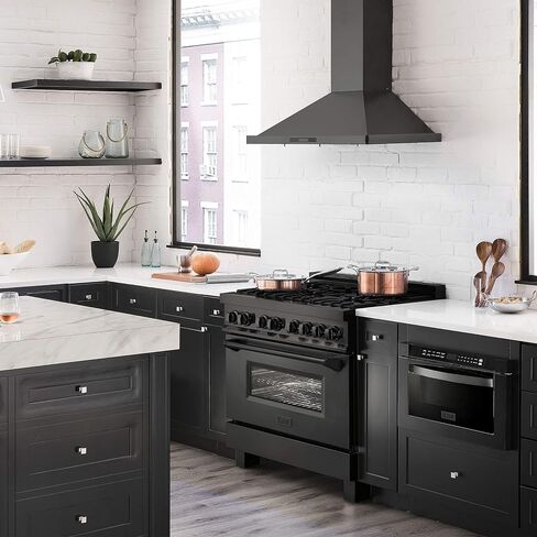 ZLINE 36" Black Stainless 4.6 cu.ft. 6 Gas Burner/Electric Oven Range (RAB-36) in Saudi Arabia