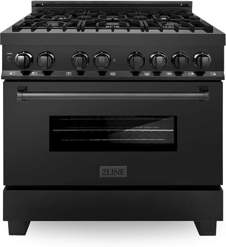 ZLINE 36" Black Stainless 4.6 cu.ft. 6 Gas Burner/Electric Oven Range (RAB-36) in Saudi Arabia