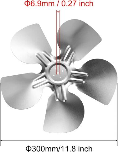 MECCANIXITY Aluminum Vent Fan Vane Replacement 300mm 5 Vanes for Refrigerator Freezer Condenser Exhaust Fan, Silver Pack of 2 in Saudi Arabia