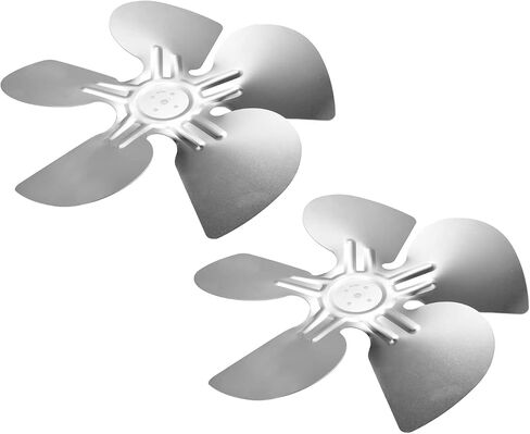 MECCANIXITY Aluminum Vent Fan Vane Replacement 300mm 5 Vanes for Refrigerator Freezer Condenser Exhaust Fan, Silver Pack of 2 in Saudi Arabia