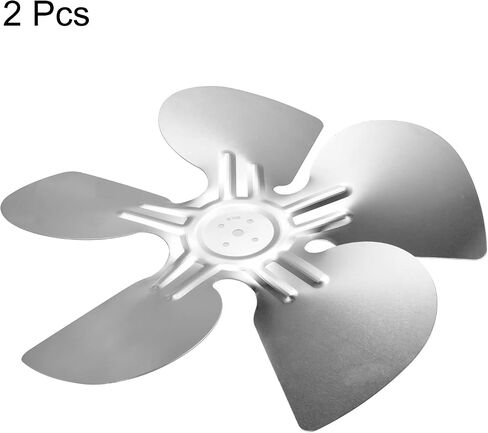 MECCANIXITY Aluminum Vent Fan Vane Replacement 300mm 5 Vanes for Refrigerator Freezer Condenser Exhaust Fan, Silver Pack of 2 in Saudi Arabia
