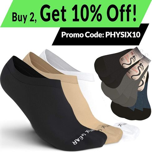 Women and Men No Show Socks - Non-Slip Invisible Low Cut Socks (3 Pairs BlkGrey) in Saudi Arabia
