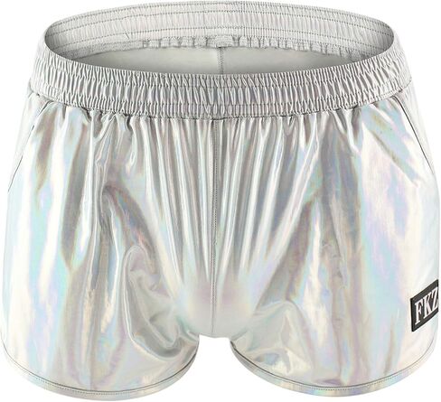 Swbreety Men's Shiny Liquid Metallic Boxer Briefs Stage Performance Underpants in Saudi Arabia