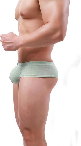 IKINGSKY Men's Cotton Cheeky Boxer Briefs Sexy Brazilian Back Mens Underwear Low Rise Mini Cheek Thong Soft Under Panties in Saudi Arabia