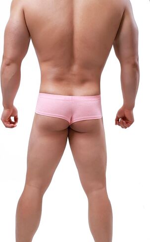 IKINGSKY Men's Cotton Cheeky Boxer Briefs Sexy Brazilian Back Mens Underwear Low Rise Mini Cheek Thong Soft Under Panties in Saudi Arabia