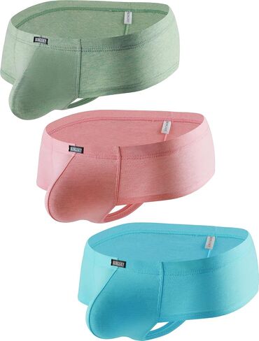 IKINGSKY Men's Cotton Cheeky Boxer Briefs Sexy Brazilian Back Mens Underwear Low Rise Mini Cheek Thong Soft Under Panties in Saudi Arabia