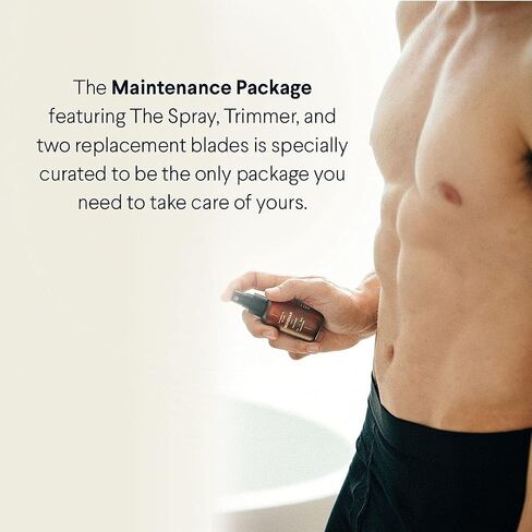 The Maintenance Package by Meridian: Includes Men’s Waterproof Electric Below-The-Belt Trimmer (Sage), 2 Replacement Blades, and The Spray (50 mL) in Kuwait