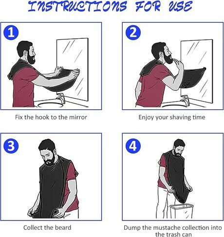 Besititli Beard Bib Apron Kit, Beard Hair Clippings Catcher for Men Shaving & Trimming, Non-Stick Waterproof Grooming Cape Apron with Adjustable Neck Straps, Best Gift for Men in Saudi Arabia