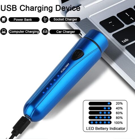 ARECTECH Mini Portable Shaver Pocket Razors Electric Razor for Men USB Rechargeable LED Battery Display Best for Travel Shaves Touch Up Shaves Cordless Black in Saudi Arabia