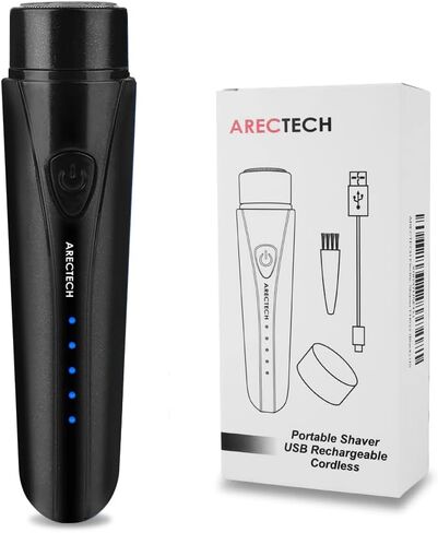 ARECTECH Mini Portable Shaver Pocket Razors Electric Razor for Men USB Rechargeable LED Battery Display Best for Travel Shaves Touch Up Shaves Cordless Black in Kuwait