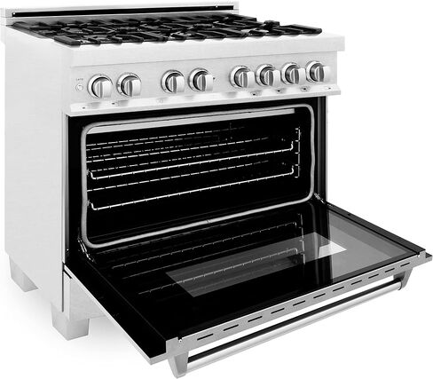ZLINE 36" 4.6 cu. ft. Dual Fuel Range with Gas Stove and Electric Oven in DuraSnow with Color Options (RAS-SN-36) (DuraSnow Stainless Steel) in Saudi Arabia