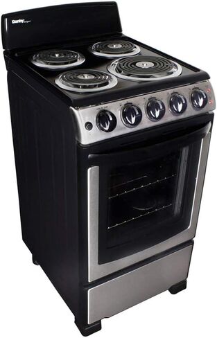 Danby Designer 20-in. Electric Range with Coil Elements and 2.3-Cu. Ft. Oven Capacity in Stainless Steel/Black in Kuwait