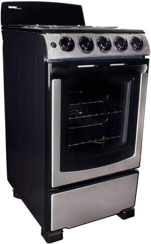 Danby Designer 20-in. Electric Range with Coil Elements and 2.3-Cu. Ft. Oven Capacity in Stainless Steel/Black in Kuwait