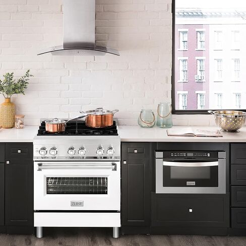 ZLINE 30" 4.0 cu. ft. Dual Fuel Range with Gas Stove and Electric Oven in Stainless Steel and White Matte Door (RA-WM-30) in Saudi Arabia