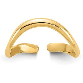 Lex & Lu 14k Gold Polished Adjustable Wave Toe Ring in Saudi Arabia