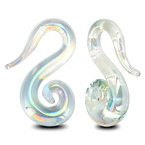Stuppendux Seahorse Shape Ear Glass Spiral Tapers Plugs Tunnels Expander Hanger Gauges Earrings Stretching Body Piercings Jewelry Gauges 8g-2g in Saudi Arabia