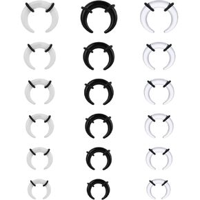 Yolev 18Pcs Acrylic C Shape Pincher Tapers Septum Buffalo Taper Expander Pierced Nose Nipple Large Septum Rings for Women Men Nose Ear Cartilage (14G-4G) in Saudi Arabia