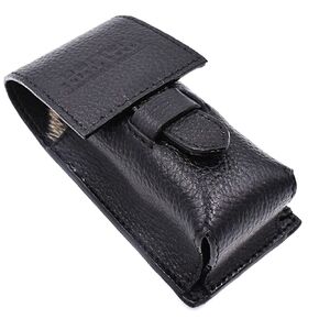 Parker Genuine Leather Travel Shave Brush Case (Saddle Brown)