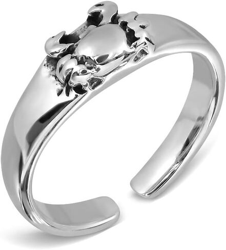 WithLoveSilver 925 Sterling Silver Zodiac Horoscope Cancer Sign or The Crab Toe Ring in Saudi Arabia