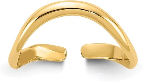 Lex & Lu 14k Gold Polished Adjustable Wave Toe Ring in Saudi Arabia