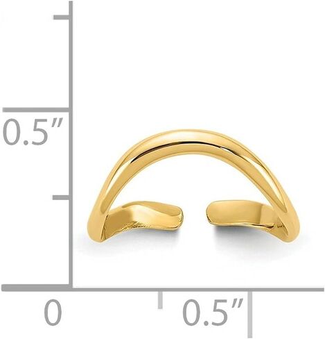 Lex & Lu 14k Gold Polished Adjustable Wave Toe Ring in Saudi Arabia