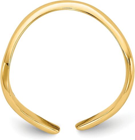 Lex & Lu 14k Gold Polished Adjustable Wave Toe Ring in Saudi Arabia