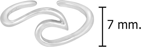 Unique Asymmetrical Ocean Wave .925 Sterling Silver Toe or Pinky Ring in Saudi Arabia