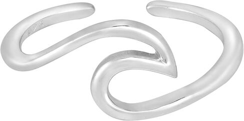 Unique Asymmetrical Ocean Wave .925 Sterling Silver Toe or Pinky Ring in Saudi Arabia