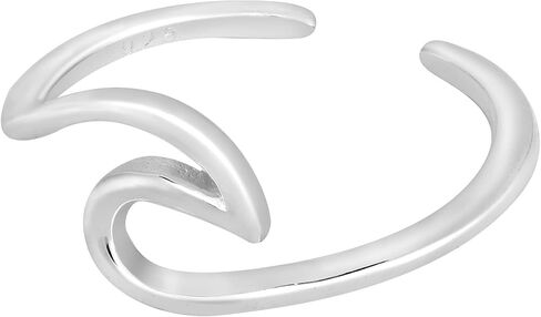 Unique Asymmetrical Ocean Wave .925 Sterling Silver Toe or Pinky Ring in Saudi Arabia