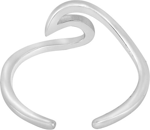 Unique Asymmetrical Ocean Wave .925 Sterling Silver Toe or Pinky Ring in Saudi Arabia