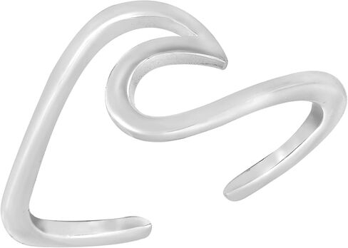 Unique Asymmetrical Ocean Wave .925 Sterling Silver Toe or Pinky Ring in Saudi Arabia
