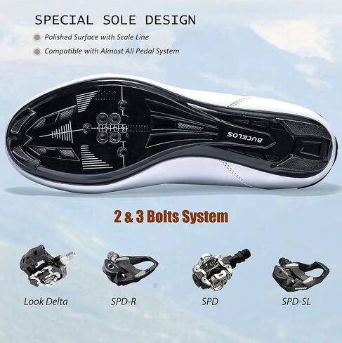 أحذية BUCKLOS Road Bike متوافقة مع Peloton - أحذية ركوب الدراجات في الأماكن المغلقة والخارجية للرجال والنساء بنعل خاص أحذية دوارة قابلة للتنفس مناسبة لمظهر Delta SPD/SPD SL in Kuwait