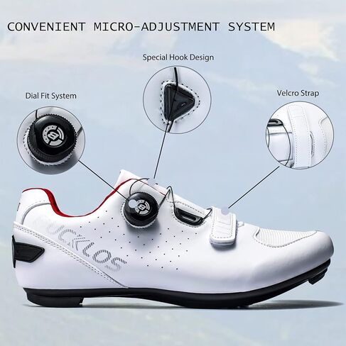 أحذية BUCKLOS Road Bike متوافقة مع Peloton - أحذية ركوب الدراجات في الأماكن المغلقة والخارجية للرجال والنساء بنعل خاص أحذية دوارة قابلة للتنفس مناسبة لمظهر Delta SPD/SPD SL in Kuwait