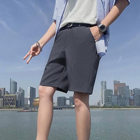 Men Classic Fit Stretch Golf Short Lightweight Summer Chino Shorts Solid Casual Pleat Front Short with Pocket in Saudi Arabia