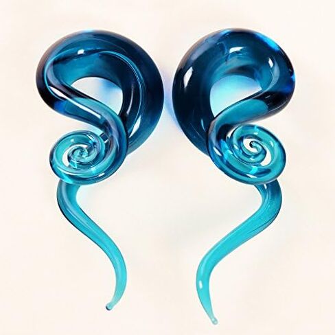 YOFANST Ear Stretching Glass Spiral Tapers Gauges 4g-9/16 inch Blue, Glow in The Dark, Purple, Green, Red in Saudi Arabia